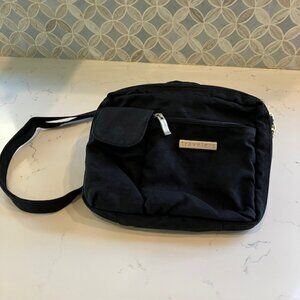 Chicos Baggillini Crossbody Bag Purse BLACK Nylon Travel Zip Pockets Card Slots